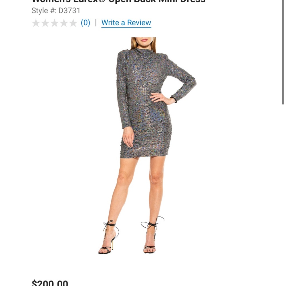 ALEXIA ADMOR SPARKLY METALLIC SEQUINED MINI-DRESS